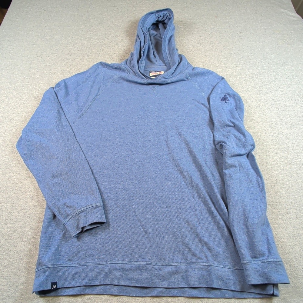Johnnie-O Hangin Out Hoodie Mens XL Blue Cashmere Blend Pullover Evergreen Pine